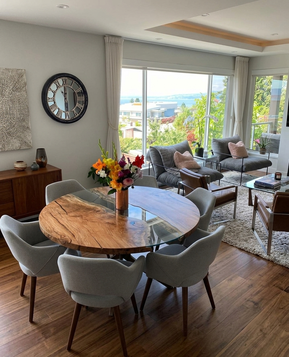 Finished lower-level living space, suite interior